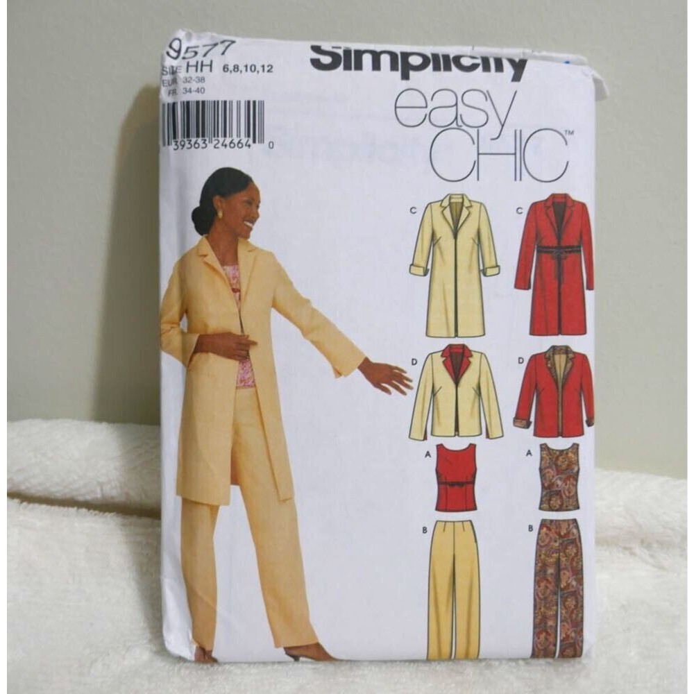 SIMPLICITY MISSES TOP PANTS LINED JACKET PATTERN 9577 Size 6-12